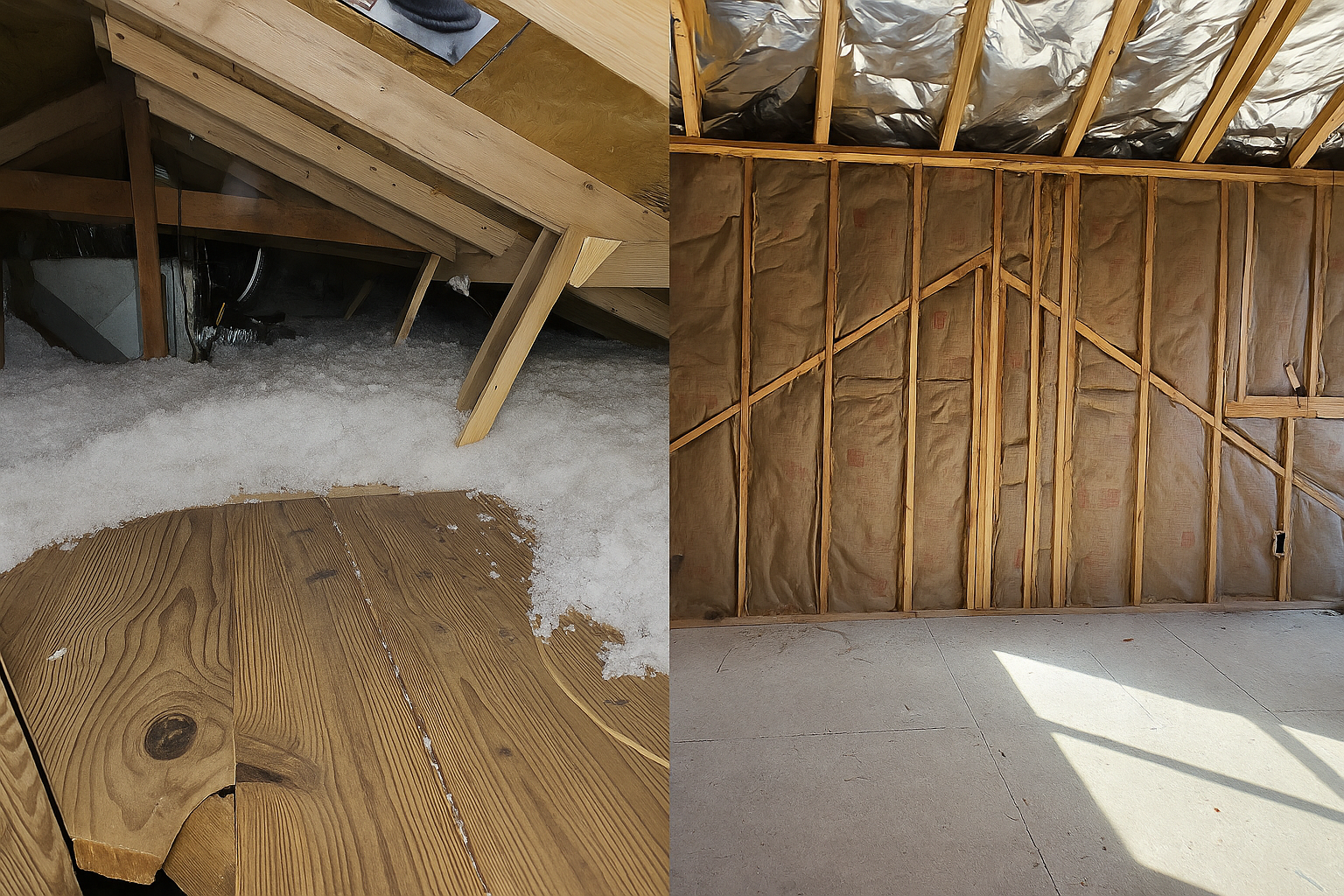 Blown-in, batt insulation, and sound proofing