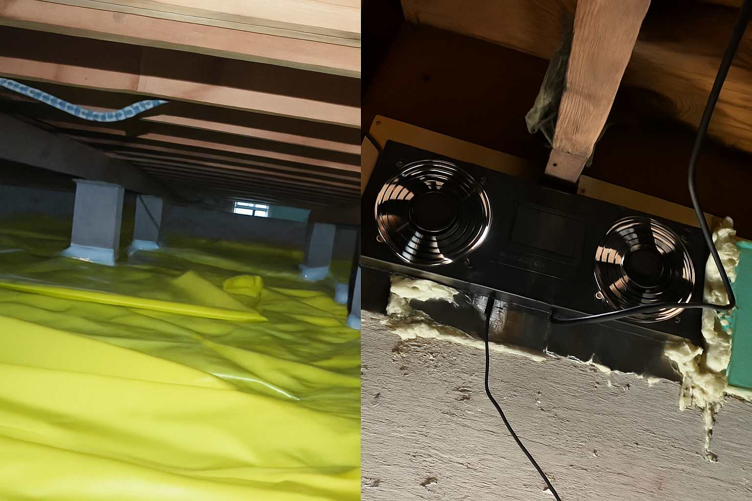 Crawlspace encapsulation and ventilation